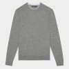 CONTRAST MERINO WOOL BLEND SLIM FIT CREWNECK SWEATER