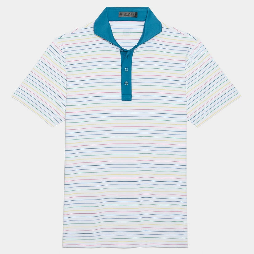 MULTI STRIPE TECH JERSEY SLIM FIT POLO