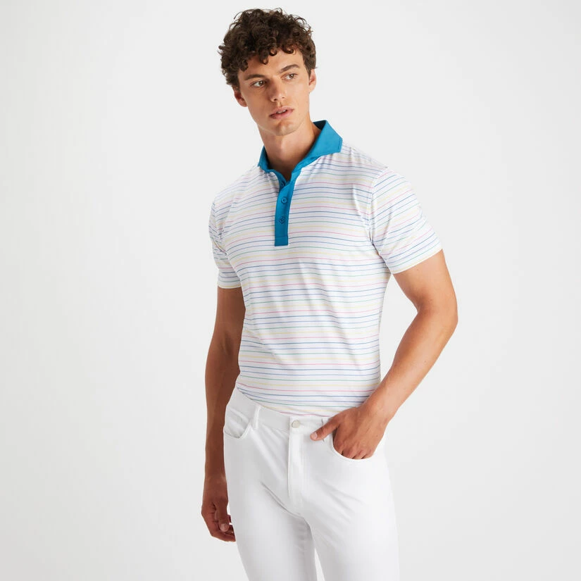 MULTI STRIPE TECH JERSEY SLIM FIT POLO - Image 3