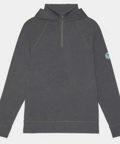 HOODED LUXE QUARTER ZIP SLIM FIT MID LAYER