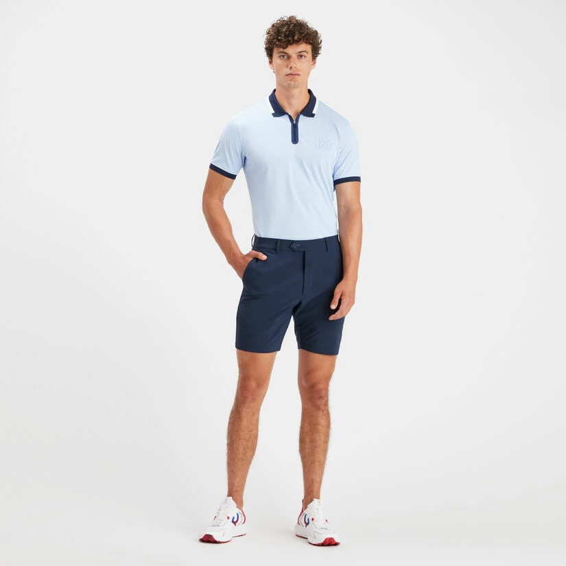 EMBOSSED LOGO QUARTER ZIP RIB COLLAR TECH PIQUÉ SLIM FIT POLO - Image 4