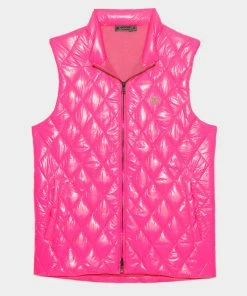 QUILTED COATED NYLON WOOL LINED SLIM FIT PUFFER VEST