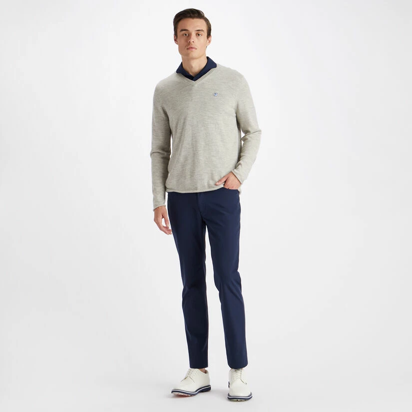CONTRAST V NECK SLIM FIT CASHMERE SWEATER - Image 4