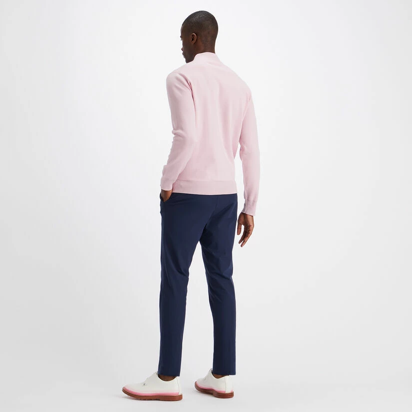 CONTRAST V NECK MERINO WOOL SLIM FIT QUARTER ZIP SWEATER - Image 5