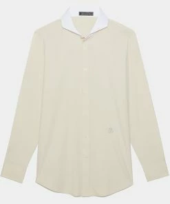 CONTRAST MODERN SPREAD COLLAR NYLON WOVEN SLIM FIT SHIRT