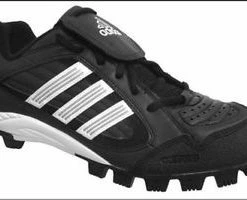 New Adidas Triple Star 6 Low J Baseball Shoes Molded Cleats Black/ White Kids 3