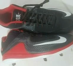 New Nike Men's Air MVP Pro Metal 2 Baseball Shoes Black/Red/White Size 10