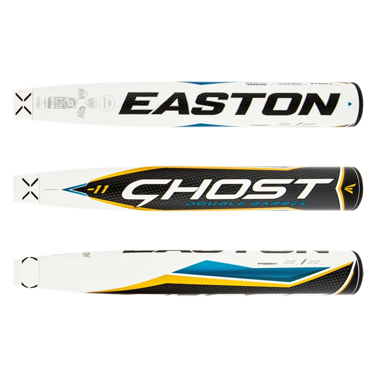 New Easton Ghost 2022 Double Barrel -11 Fastpitch Softball Bat White/Black