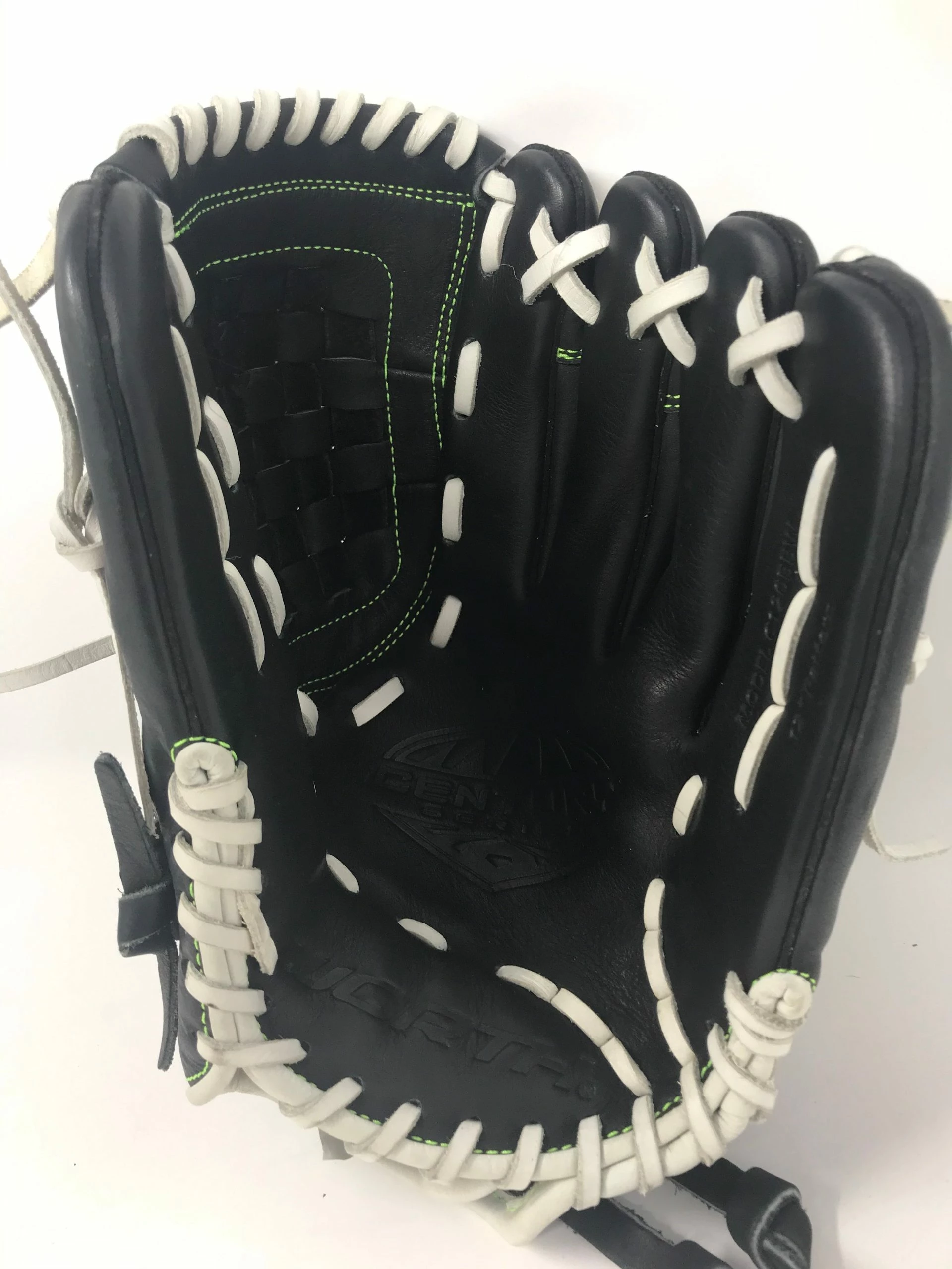 New Worth RHT C120BBW Century Series 12" Fastpitch Softball Glove Blk/Wht/Grn
