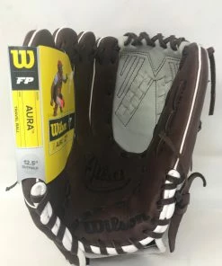New Wilson Aura Fastpitch Softball Glove Series LHT 12.5 Inch Gray/Brown