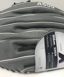 New Wilson Siren A500 AO5LF1812 12 Inch LHT Softball Glove Gray/Black