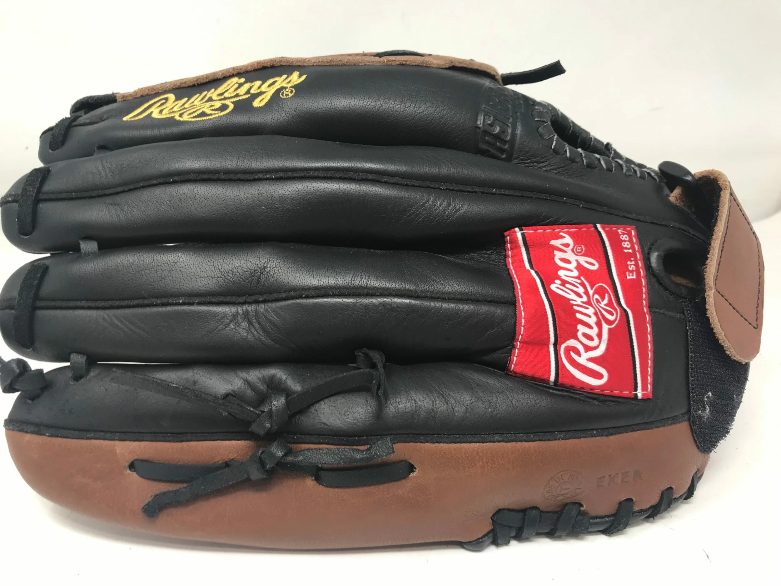 New Rawlings Renegade Series RS1300 Softball Glove RHT 13 Inch Black/Brown - Image 2