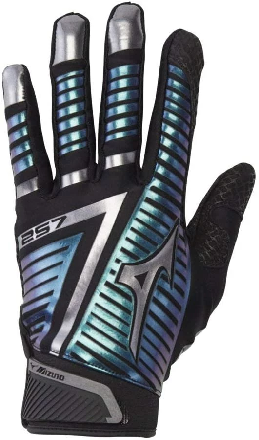 New Mizuno F-257 Women's Softball Batting Glove Medium Black/Iridescent
