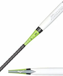 New Mizuno 340285 32/19.5 Whiteout White/Green Fastpitch Softball Bat