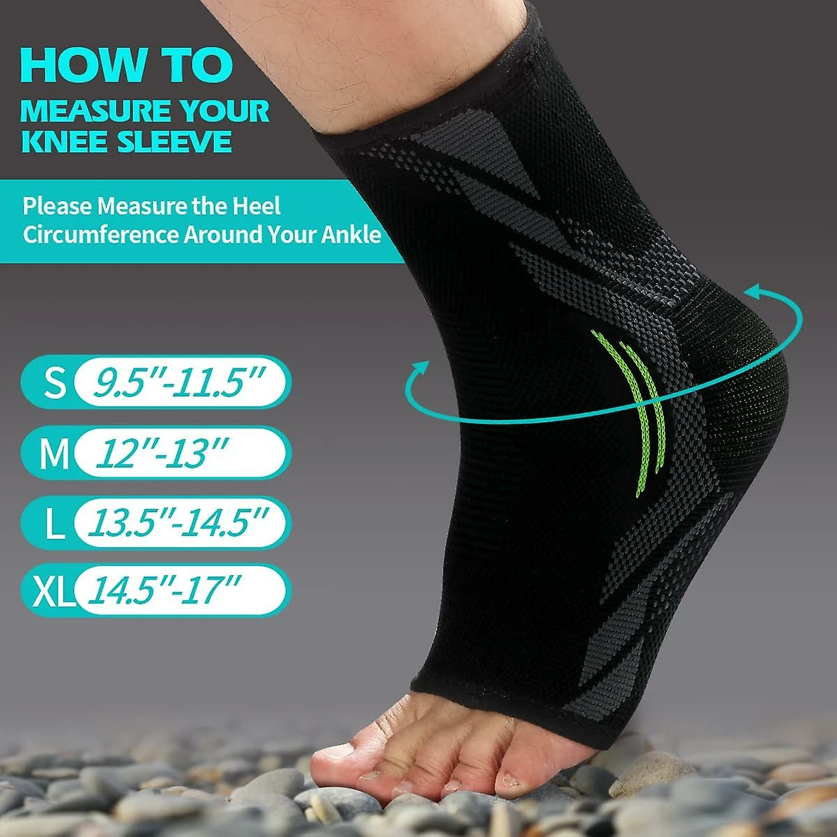 Ksalfye 1 Pair Ankle Brace Compression Ankle Sleeve For Sprained Ankle, Injury Recovery, Joint Painachilles Tendonitis Support, Plantar Fasciitis Sock Reduce - Image 5