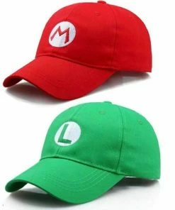 Unbranded Super Mario Bros Odyssey Luigi Baseball Cap Kids Mens Adjustable Cosplay Hats -1