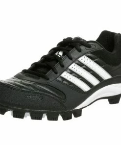 New Adidas Triple Star 6 Low Baseball Shoes Molded Cleats Black/ White Kids 7.5