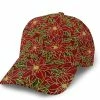Bilking Baseball Cap Red Dad Caps Poinsettia Red Flowers Santa Cap Print Classic Fashion Casual Adjustable Sport For Women Christmas Hat