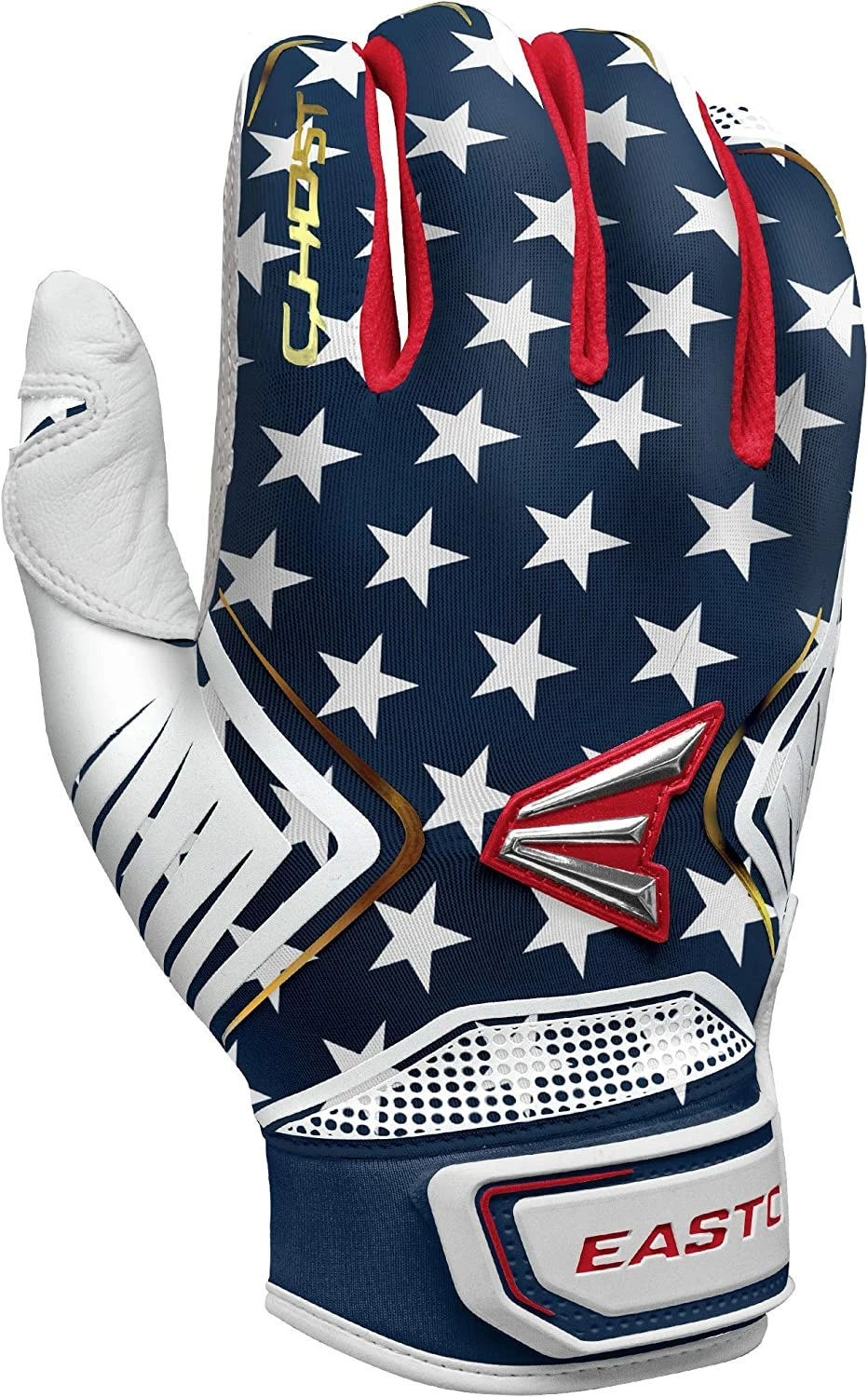 New Easton Ghost Fastpitch Softball Batting Gloves Adult Medium Stars/Stripes