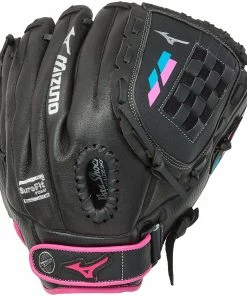 New Mizuno GPP1105F2 Finch Prospect RHT Glove Youth Softball 11" Black/Pink
