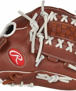 New Rawlings R9 Softball Fastpitch Gloves Series 12.5 Inch RHT Brown/White