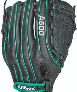 New Wilson A500 Siren FP 11.5 Ball Glove LHT Black/Teal Fastpitch Softball