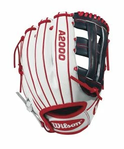 New Wilson A2000 WTA20RF18SR32GM 12" RHT Fastpitch Softball Glove White/Red